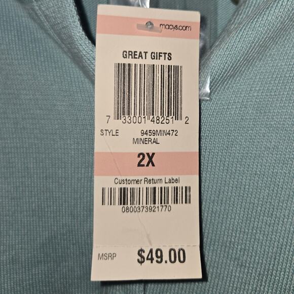 NWT JM Collection 2X Teal/Blue/Green Button-Up Cardigan [0039] - Picture 4 of 8